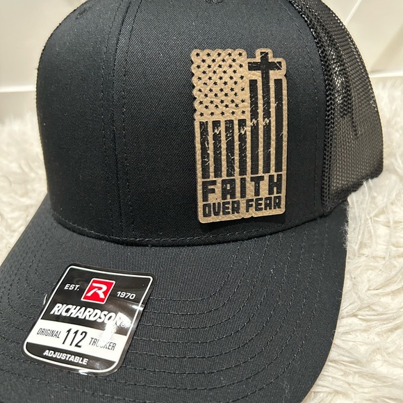Faith over fear. Laser engraved Richardson 112 trucker hat. - Picture 3 of 6